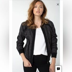 Liverpool Los Angeles Leopard Print Ponte Bomber Jacket